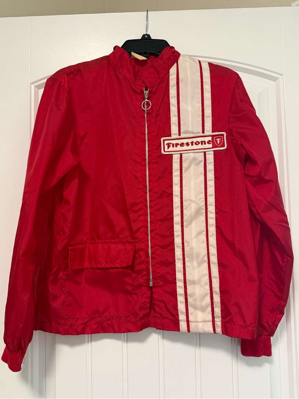 Vintage Great Lakes Jacket Firestone Racing Jacket Red Nylon Windbreaker USA